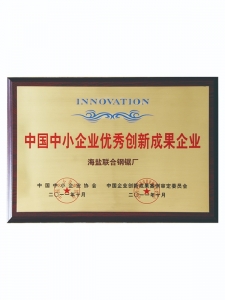 中國(guó)中小企業(yè)優(yōu)秀創(chuàng)新成果企業(yè)